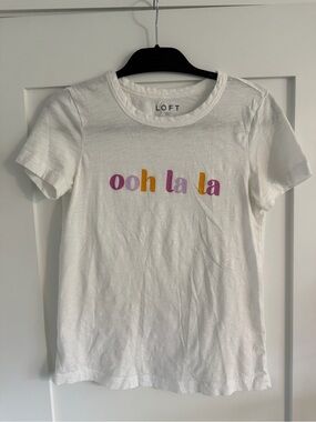 LOFT White Short-Sleeve Graphic Tee